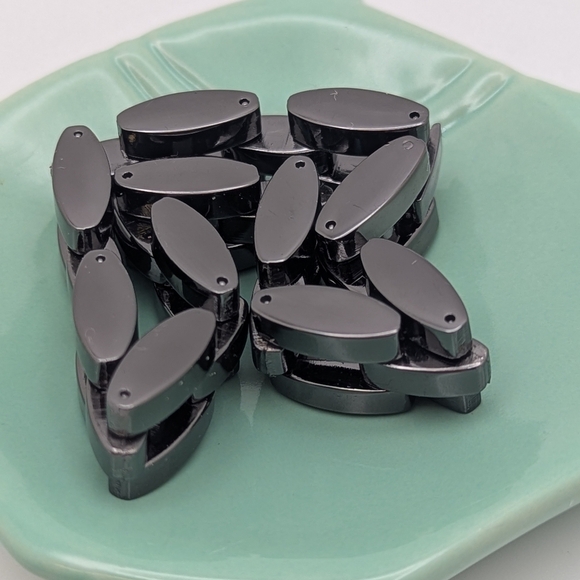 NEW Unisex Zirconium Ceramic Bracelet Sleek Black Link - Picture 5 of 6